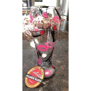NIB-Lolita 'Lipstick' Pilsner Glass